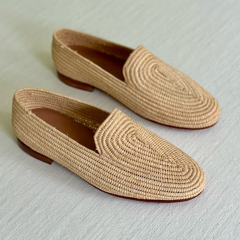 Carrie Forbes Atlas Woven Leather Lined Slip-On Loafers 37
